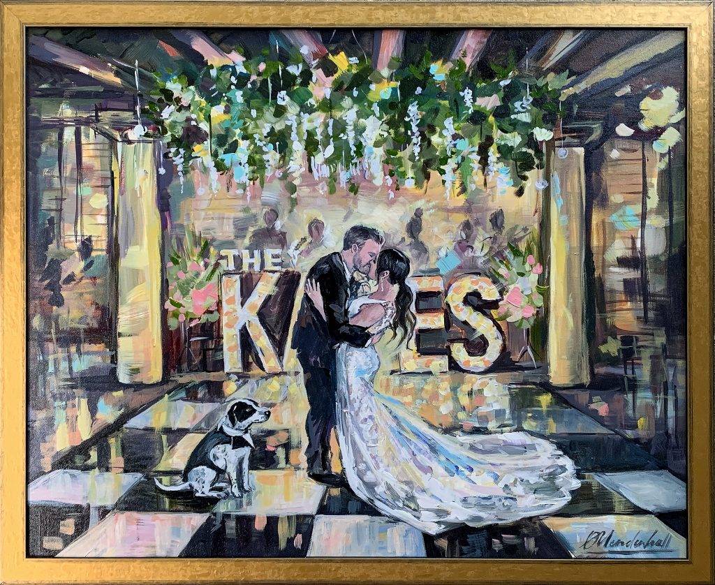 Live wedding painting portrait